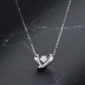 wholesale S925 Sterling Silver Maker's Heart with Moving Wings Necklace, Minimalist and Luxurious Design, Elegant Collarbone Chain-0-0