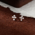 wholesale 925 Sterling Silver Cross Stud Earrings For Women-0-2