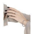 wholesale S925 Sterling Silver 204 Niche Aesthetic European and American Style Light Luxury Geometric Square Zircon Open Bangle for Women-0-3