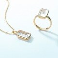 wholesale 10K gold-plated S925 silver new minimalist geometric white crystal ring INS style open ring for women-0-4