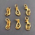 wholesale Metal: S925 Sterling Silver Gold Plated, S-Clasp Fitting Double Loop Clasp, DIY Bracelet Connector Phoenix Clasp Buckle, Bracelet Connecting Loop Accessory-0-0