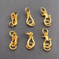 wholesale Metal: S925 Sterling Silver Gold Plated, S-Clasp Fitting Double Loop Clasp, DIY Bracelet Connector Phoenix Clasp Buckle, Bracelet Connecting Loop Accessory-Swan buckle one