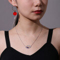 wholesale 925 silver freshwater pearl round earrings, red, fashionable and elegant, popular women's summer earrings,-0-2