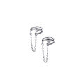 wholesale S925 silver sweet ear cuff without piercing Korean Japanese style line hollow single diamond chain earrings M00160-0-4