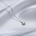 wholesale 925 Sterling Silver Moissanite Necklace for Women, Ins Summer Minimalist Pendant Collarbone Chain Jewelry, Hypoallergenic and Tarnish-Free-0-1