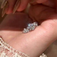 S925 Silver Plated White Gold Moissanite Wedding Ring-High-carbon stone, 1 carat, Hong Kong serial number 18