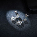 wholesale 18k Gold Plated S925 Silver 7*11mm Pear-Shaped Full Moissanite Stud Earrings, New Style-0-2