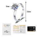 S925 Silver Cross-Border Four-Prong Moissanite Wedding Ring, 1-Carat Live Stream Wholesale-0-7