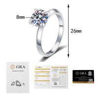 S925 Silver Cross-Border Four-Prong Moissanite Wedding Ring, 1-Carat Live Stream Wholesale-2-carat moissanite (Hong Kong code)  No. 20