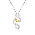 wholesale S925 Silver Zirconia and Diamond Pendant Necklace, Minimalist Style Elegant Crystal Accessory for Women-0-4