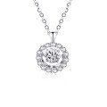 wholesale S925 Silver Inlaid 05 Carat Moissanite Pendant Necklace, Elegant and Stylish-0-4