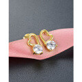 wholesale 925 Sterling Silver Shining Zircon Heart Earrings for Women, Small and Chic Design, Cross-Border Stud Earrings, Heart-Shaped Silver Jewelry-0-2