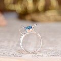 wholesale S925 silver plated with 18k gold, lab-created Santa Maria aquamarine 7x9mm oval high-end jewelry closed-back ring-0-3