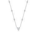 wholesale 925 Sterling Silver Heart Necklace Inlaid with Ice-Cut High-Carbon Diamond, Minimalist and Niche Aesthetic Collarbone Chain-0-4