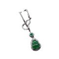 wholesale S925 Sterling Silver Mounted Natural Guatemalan Jadeite Gourd Necklace Live Stream Supply-0-4