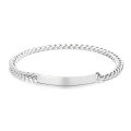 wholesale S925 Sterling Silver Korean Style Minimalist Smooth Square Tube Clasp Splice Side Chain Personality Bracelet-0-8