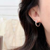 wholesale S925 Sterling Silver Round Hoop Earrings for Women, Korean Dongdaemun Light Luxury High-End Small Design Earrings-Small model (diameter 17MM)