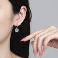 wholesale Metal: 925 Sterling Silver Cross-border fashion lightweight luxury square design earrings, moissanite stud earrings for women-0-3