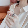 wholesale S925 Sterling Silver Irregular Rotatable Anxiety-Relieving Flexible Ring New Popular European and American Style Index Finger Ring-0-2