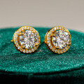S925 Sterling Silver Moissanite Stud Earrings, Luxury Classic Design, Cross-Border Wholesale-0-0