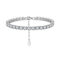 wholesale S925 Sterling Silver 4mm Zircon Tennis Bracelet for Women, Fashionable and Versatile, Direct from Manufacturer-14K gold, 4mm white zirconium, weight 8.08g 925 silver