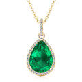 S925 Sterling Silver Emerald-Cut Drop Necklace, Wholesale Supplier-0-3