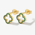wholesale 925 Silver Hollowed Out Four-Leaf Clover Pure Silver Stud Earrings for Women, Small and Exquisite, Luxurious, Advanced, with Inlaid Zirconia, Ins Style-0-9