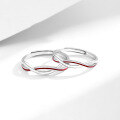 wholesale 925 Sterling Silver Luminous Minimalist Möbius Twist Couple's Ring, Open Adjustable Design, Niche Valentine's Day Gift-0-1