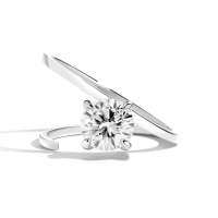 wholesale Leisure style minimalist S925 sterling silver ring with 1 carat moissanite,-1-carat moissanite ring (silver)  US size 6 (China size 13)