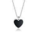 wholesale 925 Sterling Silver Black Onyx Inlaid Heart-shaped Earring and Necklace Set with an Ins Luxe Advanced Feel-0-5