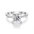 wholesale Classic Four-Prong Princess Cut Vine Band 70mm 2-Carat Full Moissanite Ring in Sterling Silver for Engagement-0-0