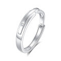 wholesale S925 Sterling Silver Original Design High-end Couple Rings Adjustable Plain Band Rings Valentine's Day Gift-0-139