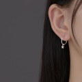 wholesale 990 Sterling Silver Minimalist Rope Knot Hoop Earrings New Petite Ear Clasp M03001-0-7