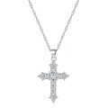 wholesale S925 Sterling Silver European and American Style Cross Pendant Necklace, Classic Zircon Women's Choker, Thick Chain Collarbone Necklace-0-4