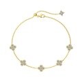 wholesale 925 Silver Korean Style Five-Flower Clover Bracelet for Women, Minimalist and Elegant, Nature-Inspired Small Fresh Design-0-5