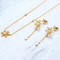 wholesale S925 Sterling Silver Gold-Plated Christmas Snowflake Necklace, Light Luxury Niche Design Japanese and Korean Style Pendant for Women-0-3