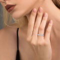 S925 Sterling Silver Geometric Design Moissanite Ring for Women-0-0