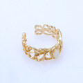 wholesale S925 silver gold-plated opal vine elegant vintage palace-style Japanese light luxury jewelry open ring-0-3