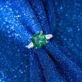 wholesale S925 Sterling Silver Ring, Luxury Top-Grade Ultra-Sparkling Zircon Ring, Elegant Emerald Zircon Ring-0-2