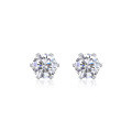 wholesale S925 Sterling Silver Minimalist and Elegant Sleep-Proof Small Stud Earrings for Women, Basic Round Cultured Piercing Moissanite Earrings-0-7