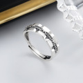 wholesale S925 Sterling Silver Retro Geometric Thai Silver Ring, Ins Trendy, Individualistic, Hip-Hop Punk Index Finger Ring-0-0