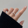 wholesale S925 silver love thin circle ring ins minimalist sweet girly heart-shaped open ring R01374-0-2