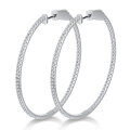 wholesale S925 Sterling Silver Plated 18K Gold Full Circle Hoop Earrings with Full-Cut Moissanite, New Cross-Border Fashion Earrings-0-4