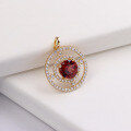 wholesale [925 Sterling Silver Gold Plated] Japanese versatile January birth garnet pendant necklace, factory supply wholesale-0-4