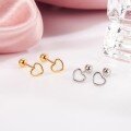 wholesale 925 Sterling Silver Hollow Heart Ear Studs For Women, Minimalist Ins Style Small Helix Earrings, Niche Design Ear Accessories-0-1