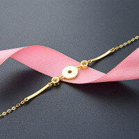 wholesale Electroplated K gold 925 silver inlaid diamond round bracelet women's personality simple small ins style cross-border hand jewelry trendy accessories-003265-Gold>925 Silver