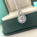 wholesale 925 Silver Moissanite Necklace for Women, Versatile and Trendy, Unique Design, Luxury-inspired Gourd Pendant with High Carbon Diamond, Collarbone Chain-0-1