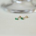 wholesale 9K gold emerald earrings new trendy screw-style twist clasp for women, summer small and unique, sleep without removing, ear bone-0-1