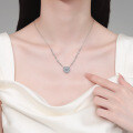 S925 Silver Moissanite Necklace with Heart Pendant-0-2