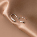 wholesale Sterling Silver Minimalist Smooth Drop Ear Hook Earrings M01428, Understated and Simple Style, Can Be Worn While Sleeping-0-2